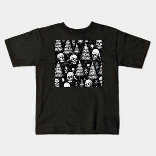 Black Christmas pattern Kids T-Shirt